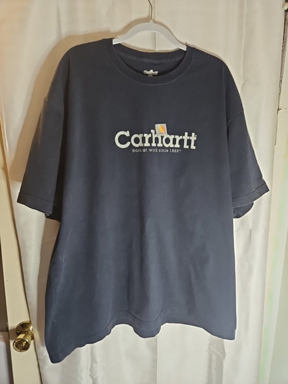Carhartt K112 NVY Men's BLUE Cotton Blend Short Sleeve T-Shirt Size 2XL